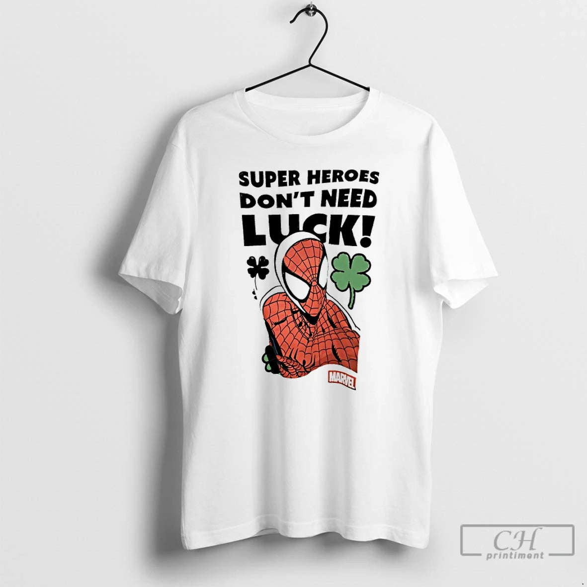 Premium Peter Parker Super Man Super Heroes Dont Need Luck Funny T-Shirts, Hoodie, Sweatshirt | RetroVerseTees.com