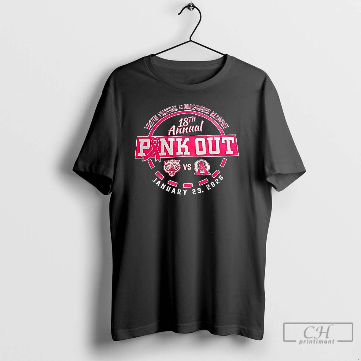 Premium Pink Out Triton Central Vs Oldenburg Academy 18th Annual 2026 T-Shirts, Hoodie, Sweatshirt | RetroVerseTees.com