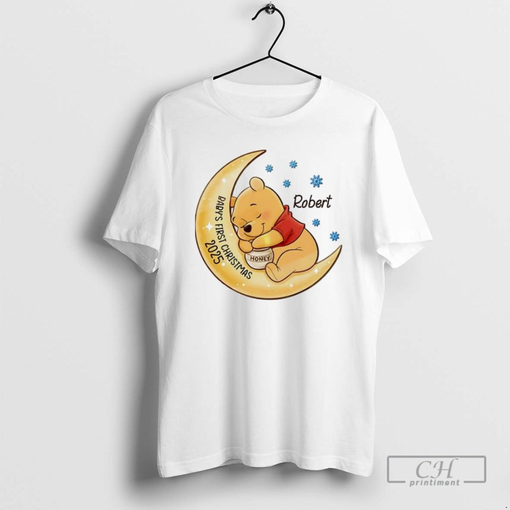 Premium Pooh Babys First Christmas Personalised Ornaments White Shirt Sweater