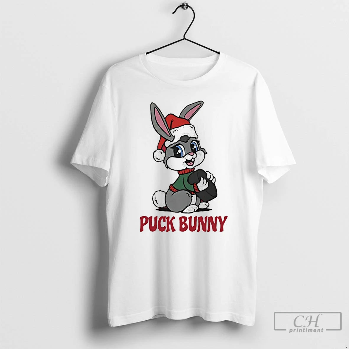 Premium Puck Bunny Hockey Christmas Santa T-Shirts, Hoodie, Sweatshirt | RetroVerseTees.com