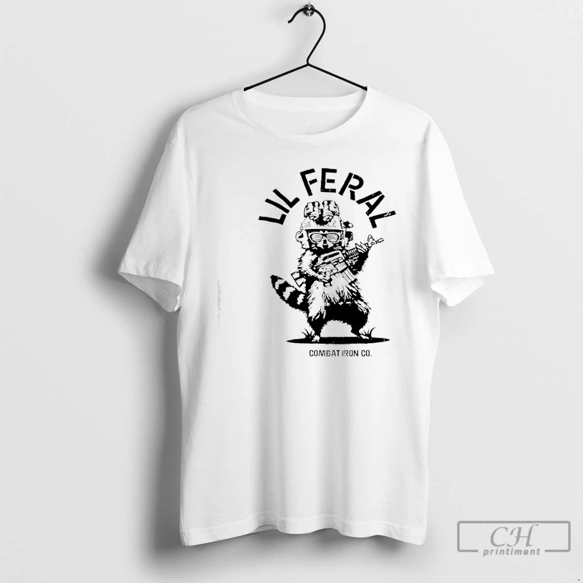 Premium Raccoon Lil Feral Combat Iron T-Shirts, Hoodie, Sweatshirt | RetroVerseTees.com