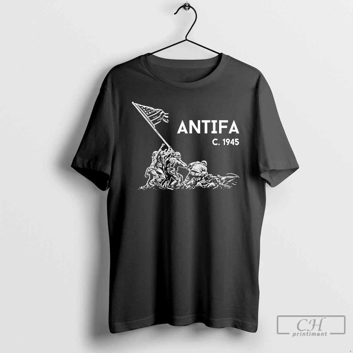 Premium Raising The Flag On Iwo Jima Antifa C 1945 T-Shirts, Hoodie, Sweatshirt | RetroVerseTees.com