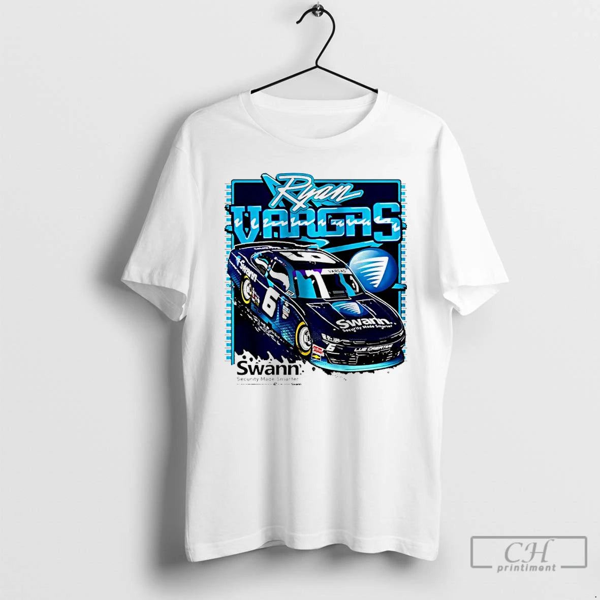 Premium Ryan Vargas Racing Car Swann Security Made Smarter T-Shirts, Hoodie, Sweatshirt | RetroVerseTees.com