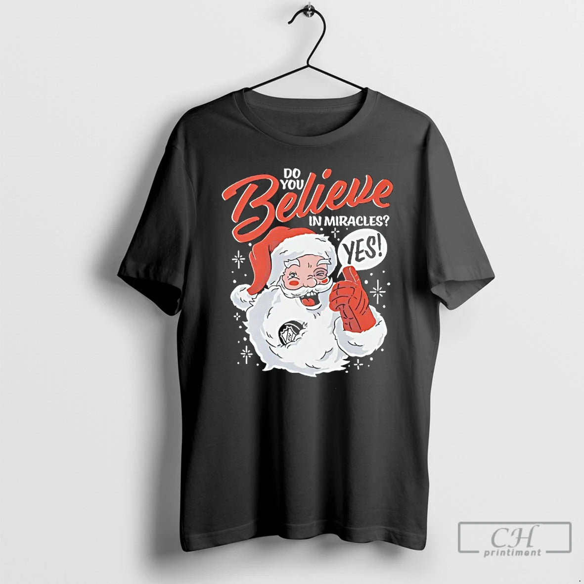Premium Santa Do You Believe In Miracles Yes T-Shirts, Hoodie, Sweatshirt | RetroVerseTees.com