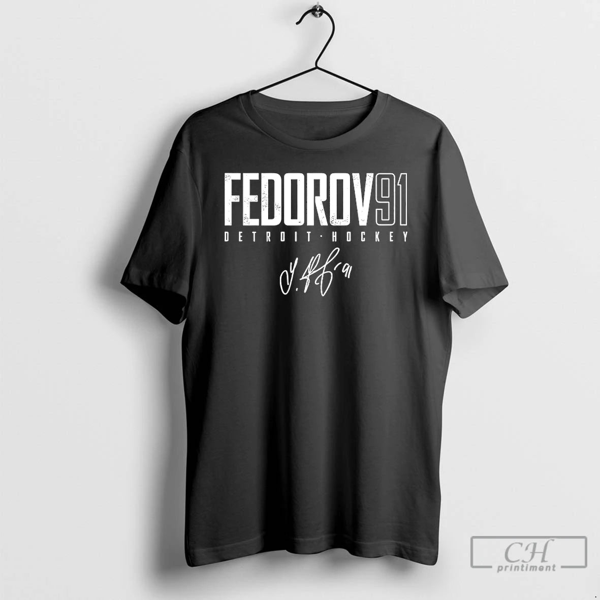Premium Sergei Fedorov 91 Detroit Red Wings Player Number And Name Signature T Shirts Sweater Hoodie, Sweatshirt