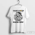 Premium Skeleton Middle Finger Im Not A Bitch Im A Woman Whos Not Afraid To T-Shirts, Hoodie, Sweatshirt | RetroVerseTees.com