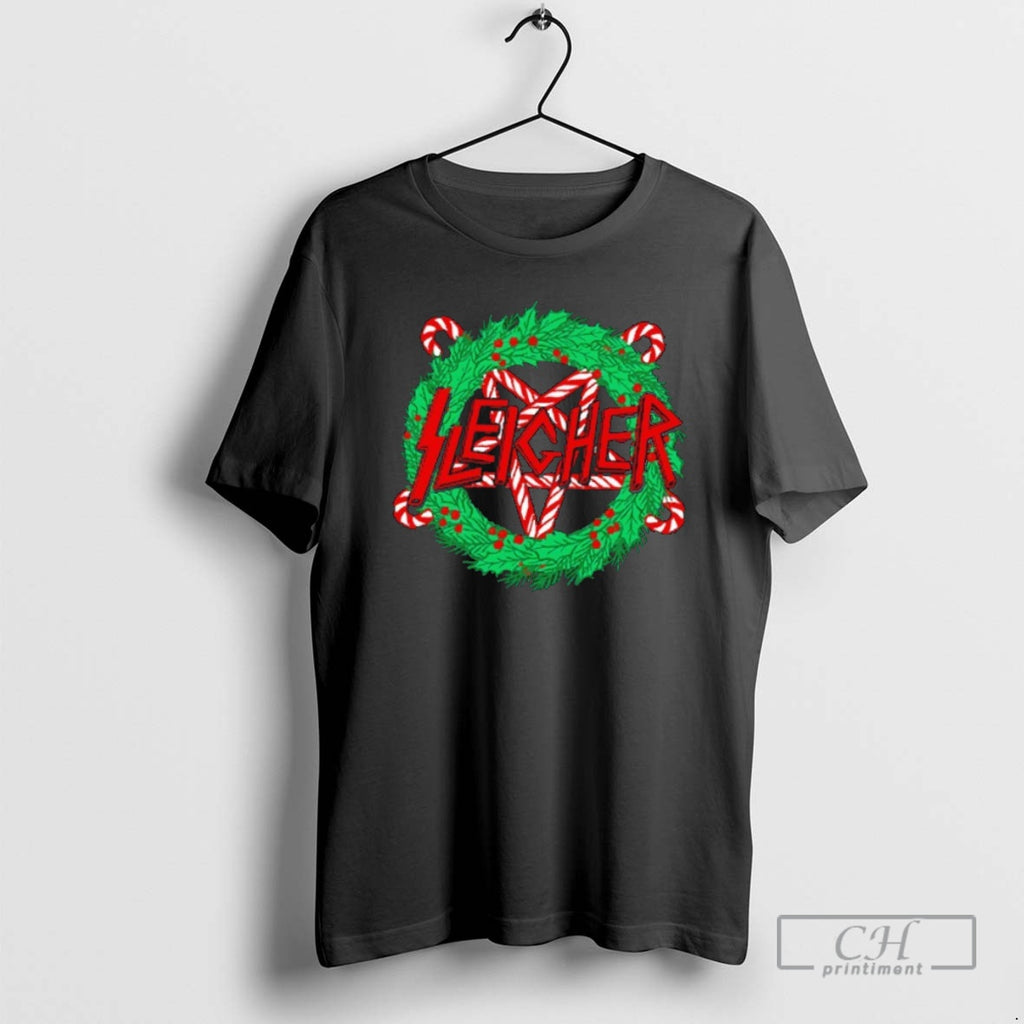 Premium Sleigher Pentagram Wreath Merry Christmas Shirt Sweater