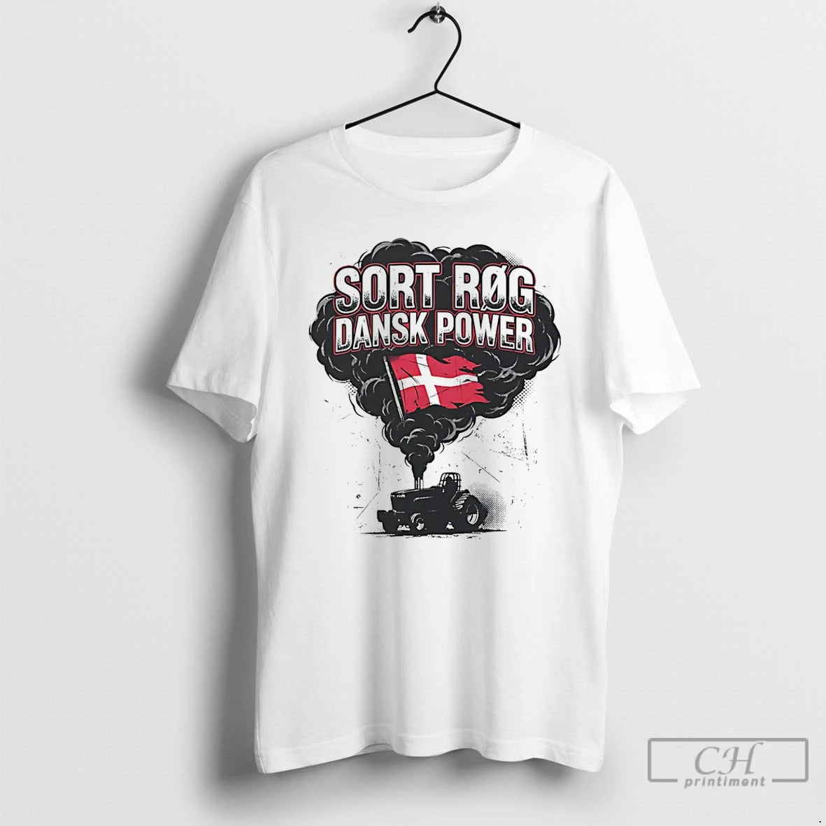 Premium Sort Rog Dansk Power Traktortraek T-Shirts, Hoodie, Sweatshirt | RetroVerseTees.com