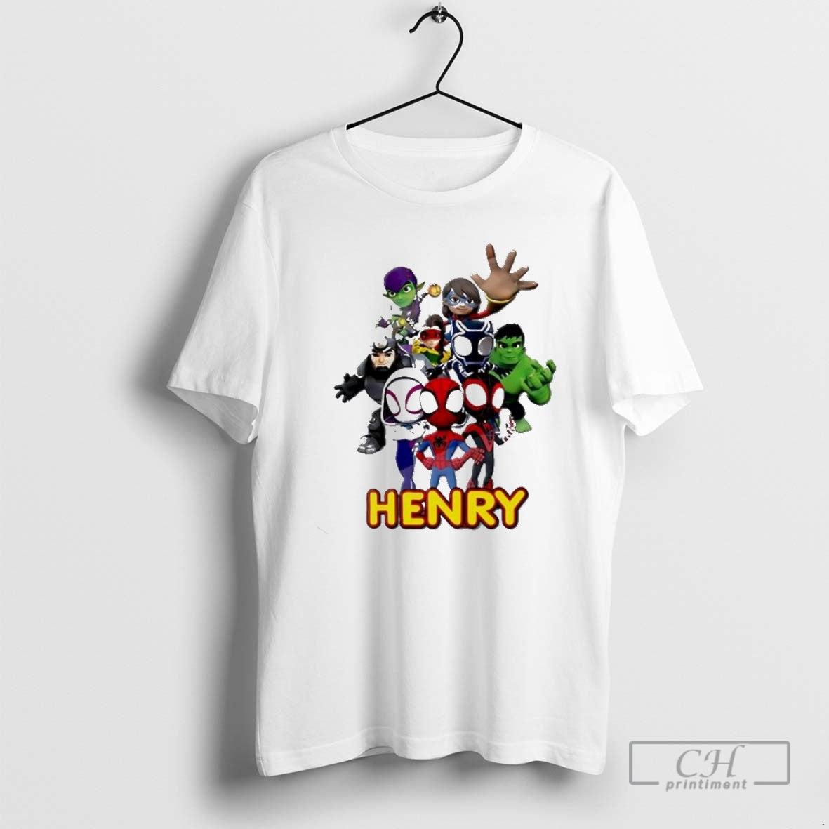 Premium Spidey And His Amazing Friends Personalised Ornaments White Shirt Sweater
