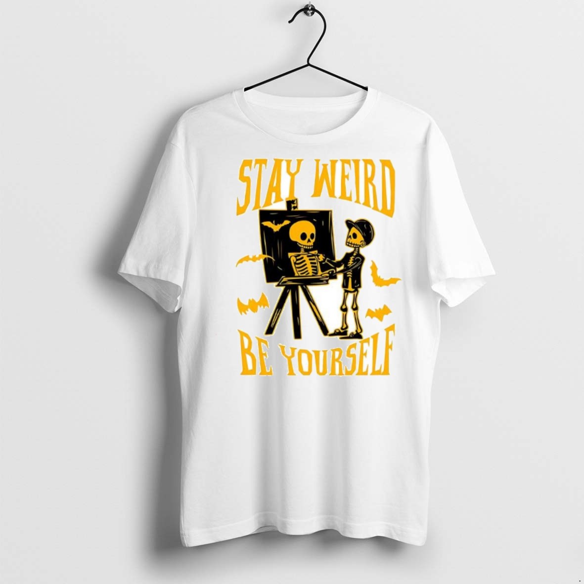 Premium Stay Weird Skeleton Be Yourself Halloween T Shirts