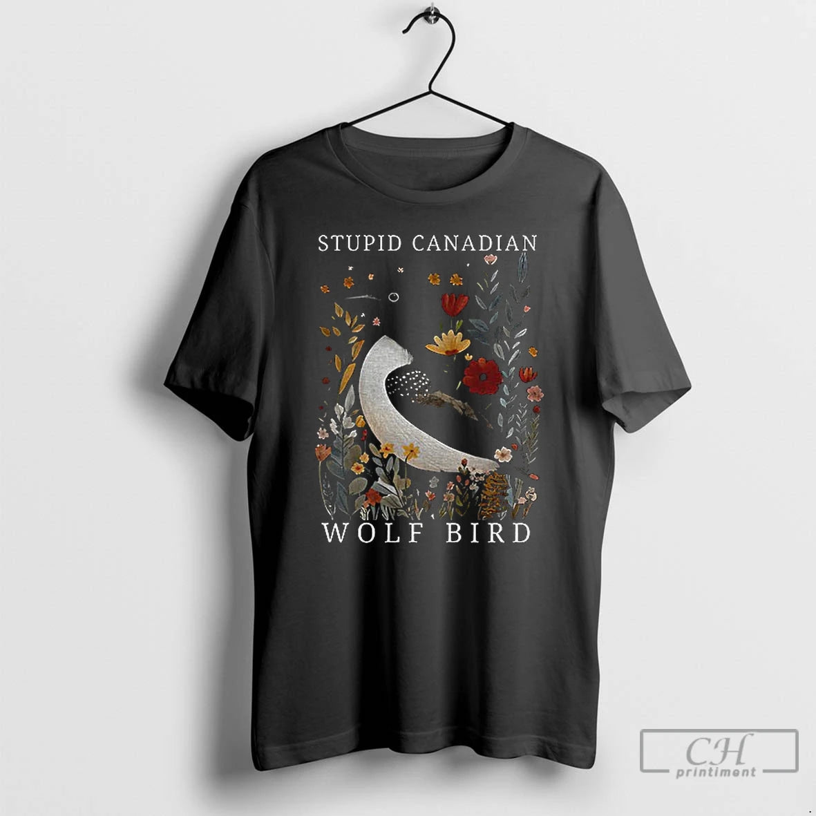Premium Stupid Canadian Wolf Birt Hockey Romance Lgbt Hockey Floral T-Shirts, Hoodie, Sweatshirt | RetroVerseTees.com