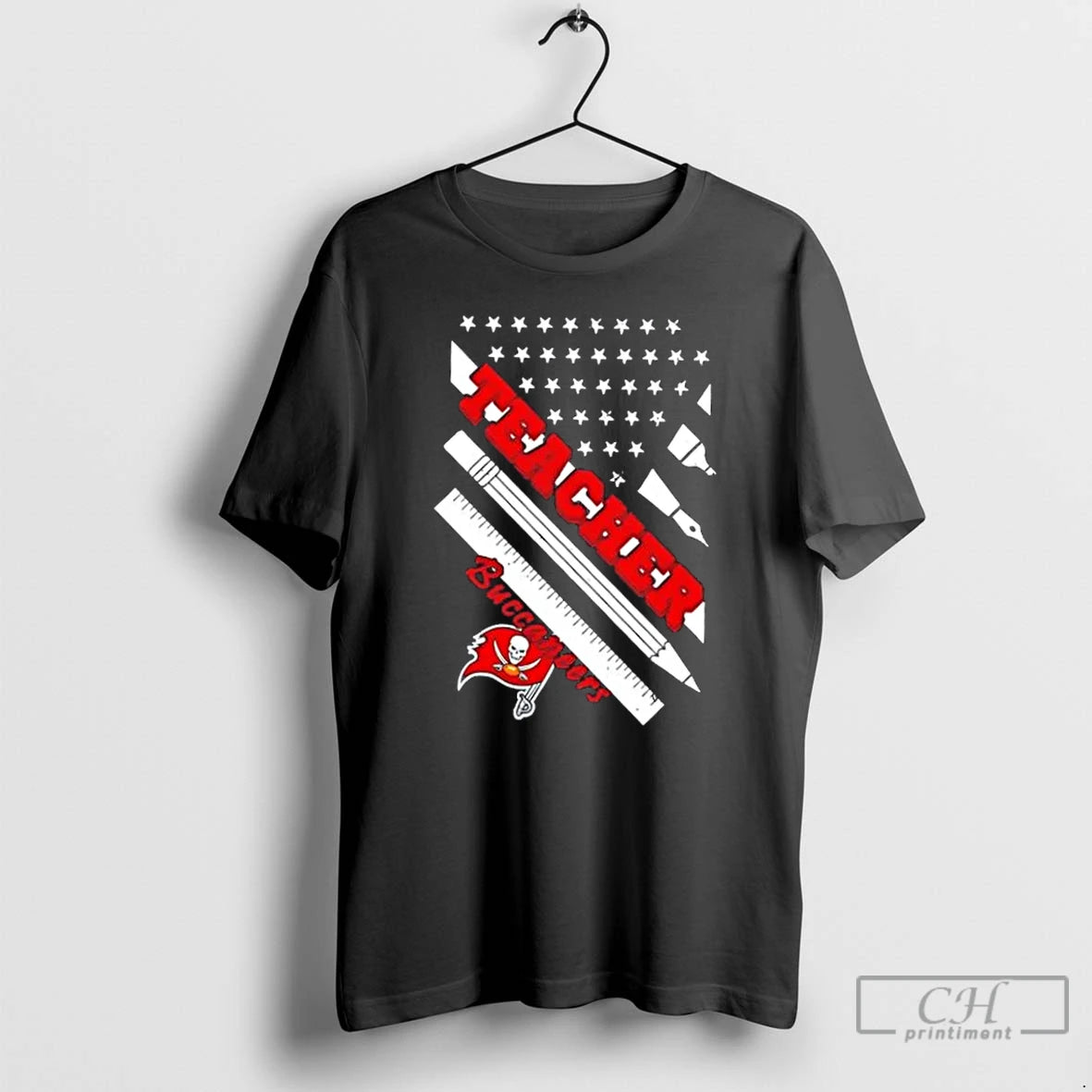 Premium Tampa Bay Buccaneers Football X Teacher American Flag T-Shirts, Hoodie, Sweatshirt | RetroVerseTees.com