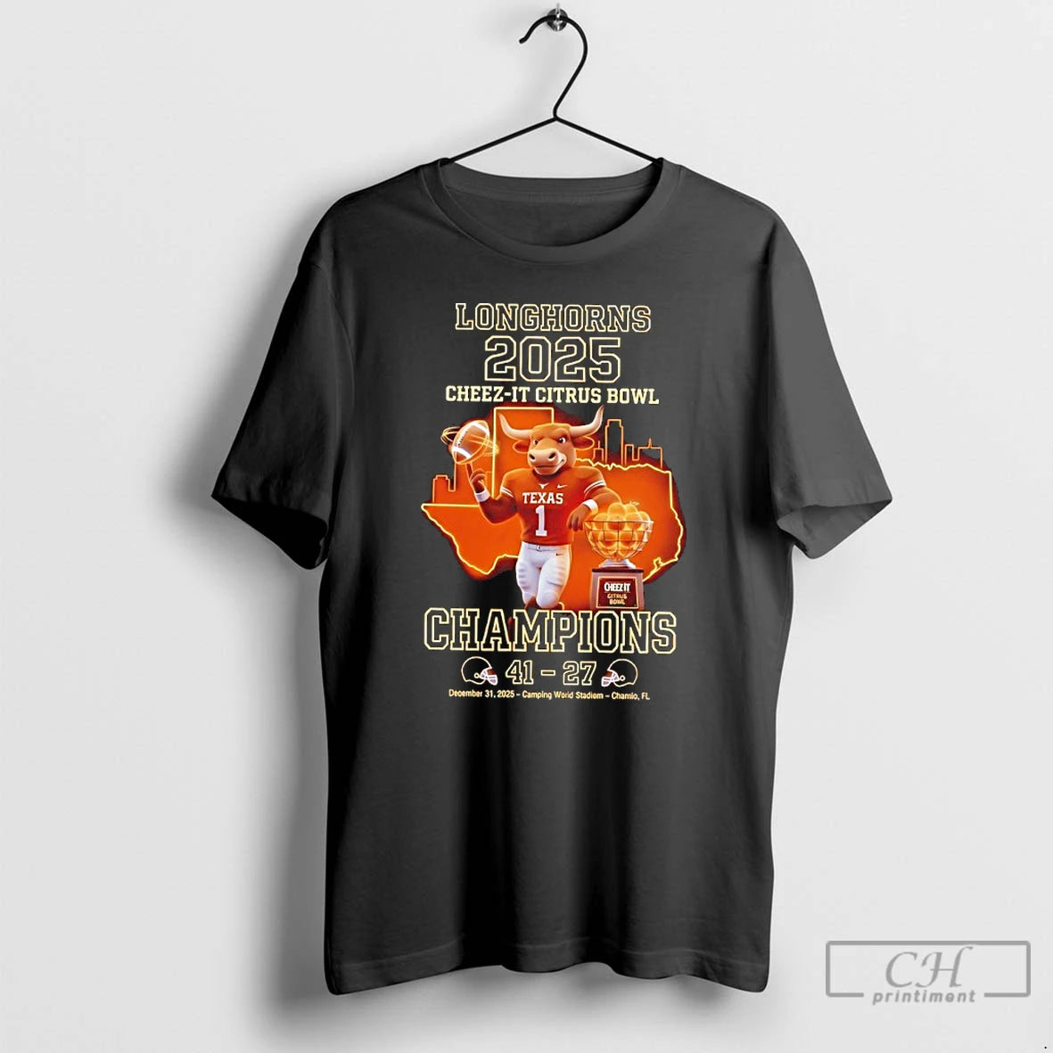 Premium Texas Longhorns 2025 Citrus Bowl Champions Mascot T-Shirts, Hoodie, Sweatshirt | RetroVerseTees.com