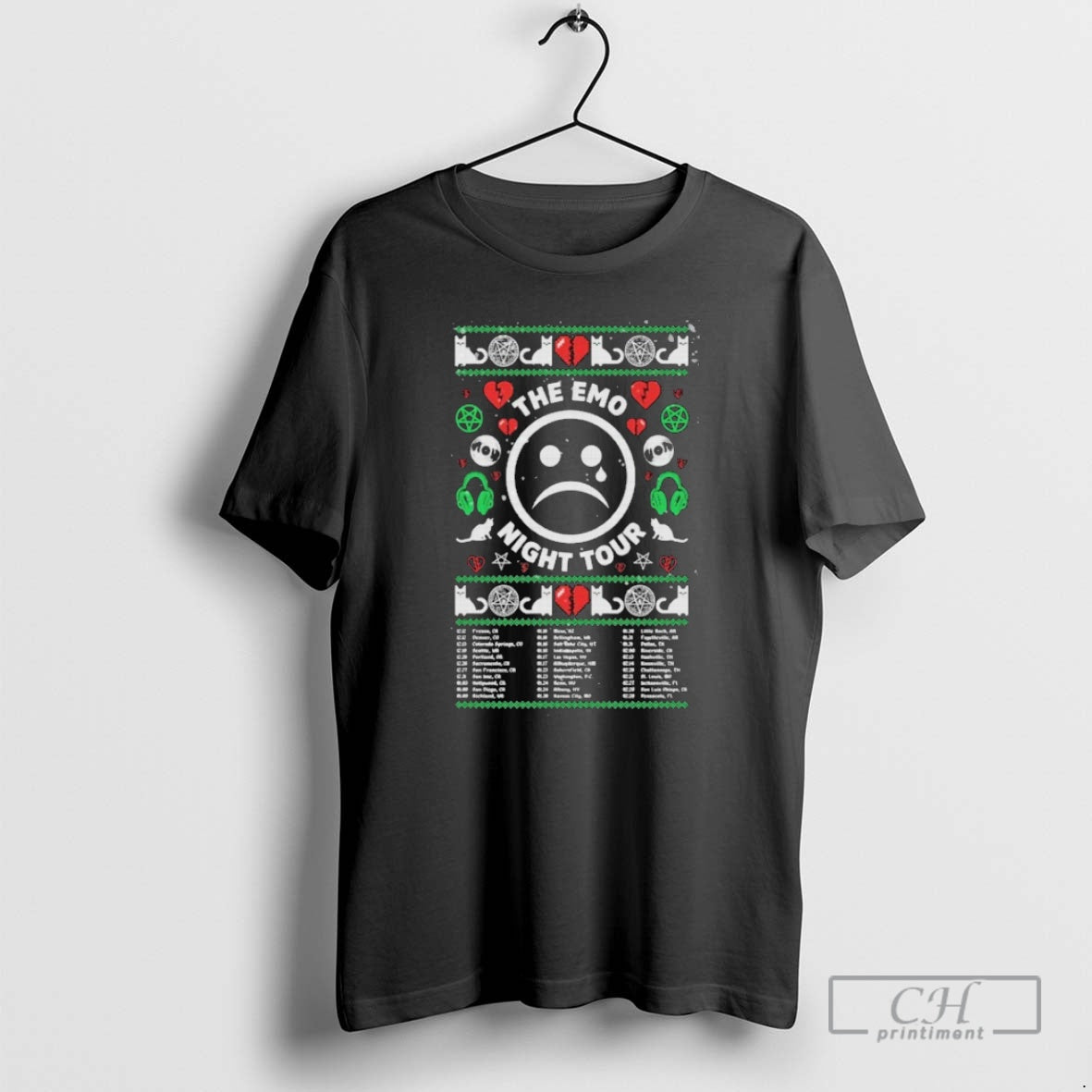 Premium The Emo Night Tour 2026 Sad Ugly Christmas Shirt Sweater Hoodie, Sweatshirt | RetroVerseTees.com