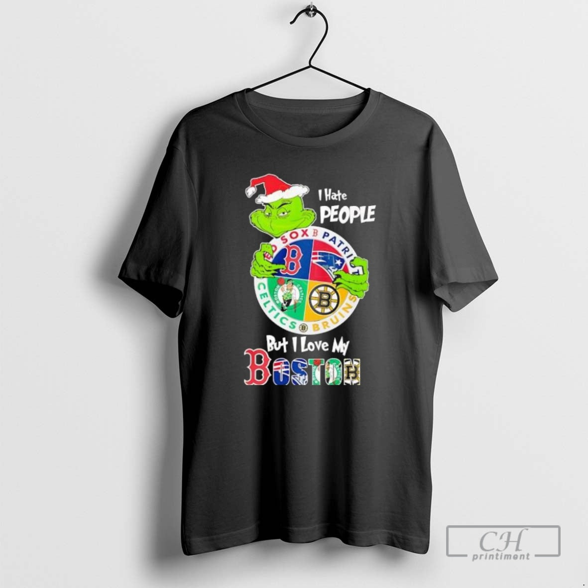 Premium The Grinch I Hate People But I Love My Boston Team Shirt Sweater
