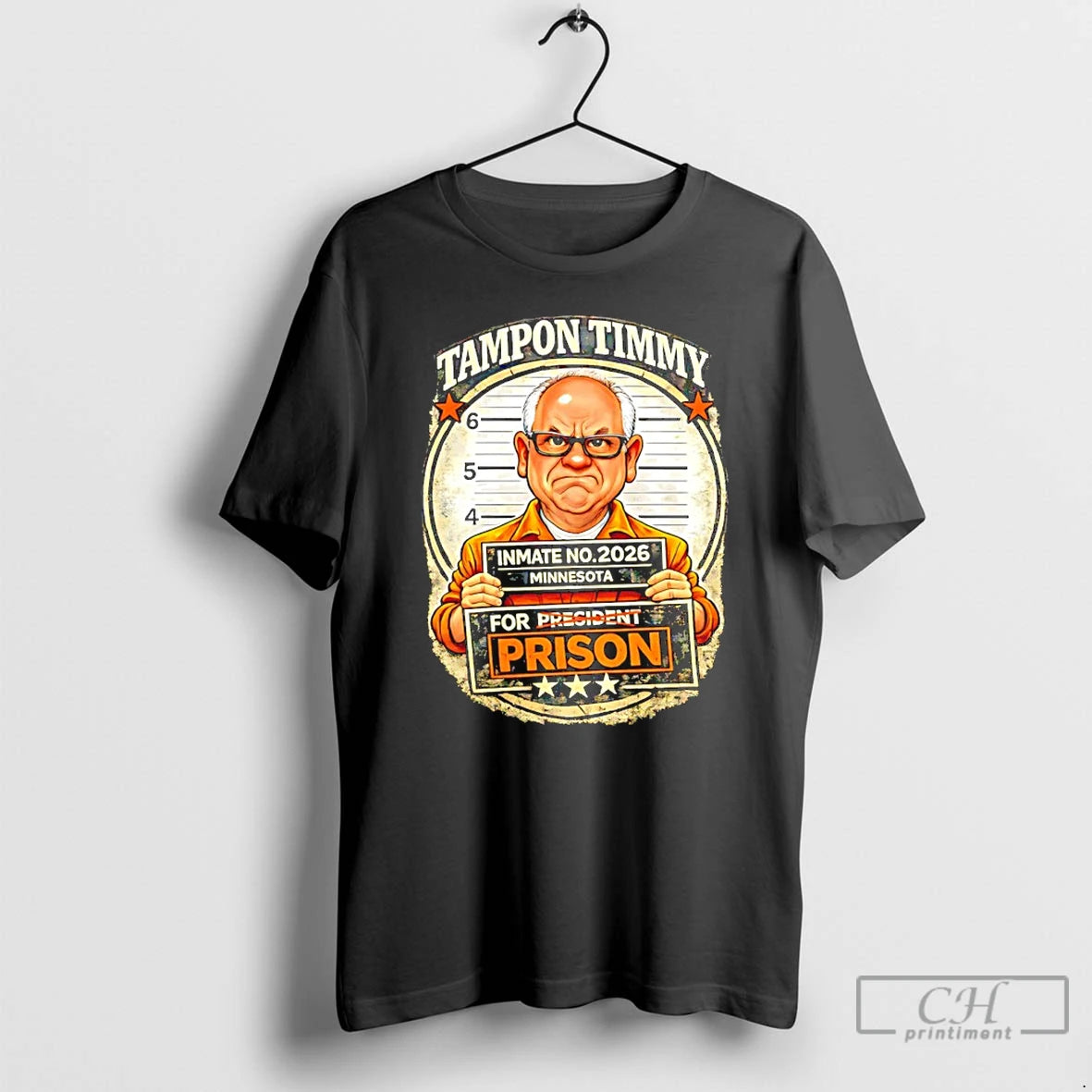 Premium Tim Walz Tampon Tim For Prison Inmate No 2026 Mugshot T-Shirts, Hoodie, Sweatshirt | RetroVerseTees.com