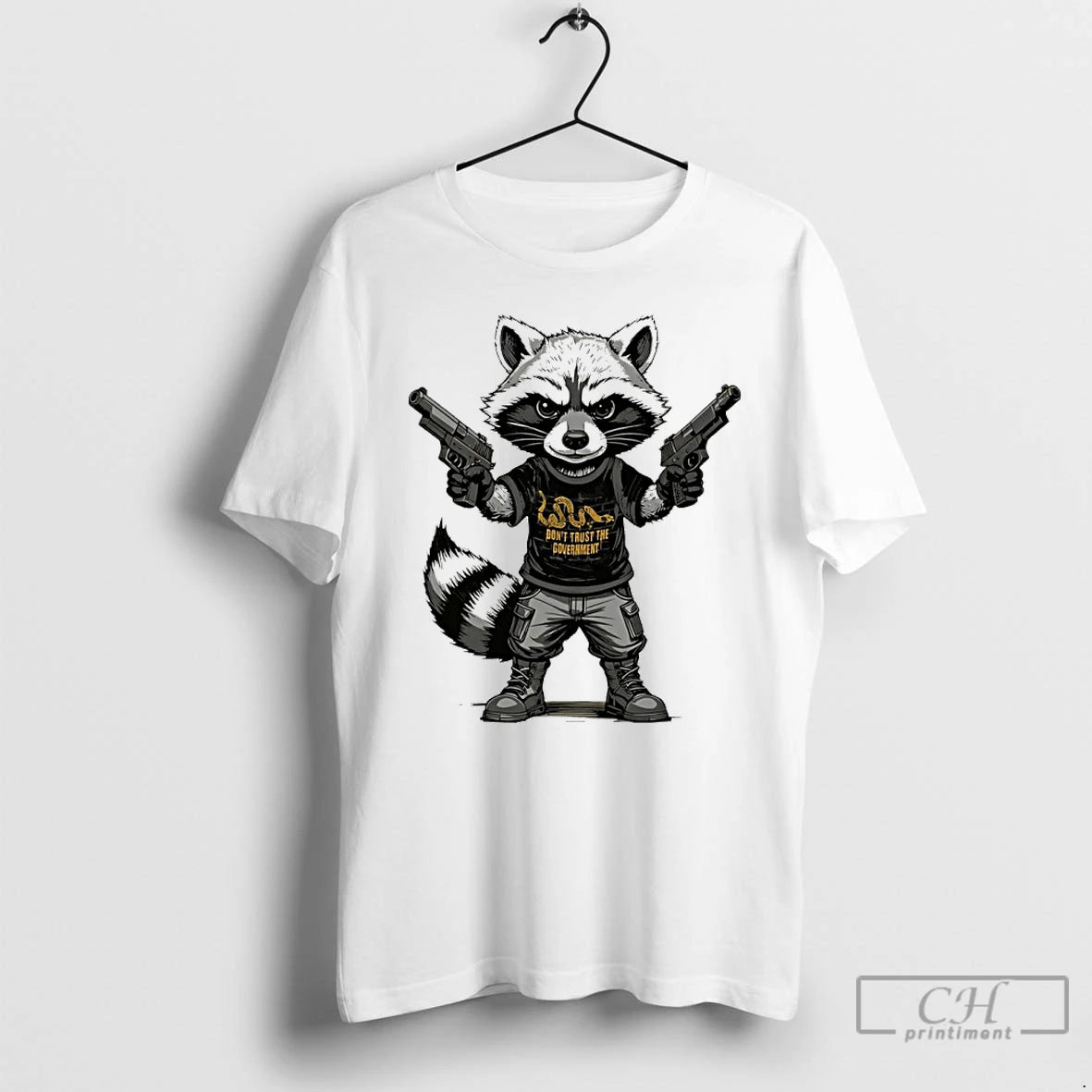Premium Trash Panda With Gun Doesnt Trust The Government T-Shirts, Hoodie, Sweatshirt | RetroVerseTees.com
