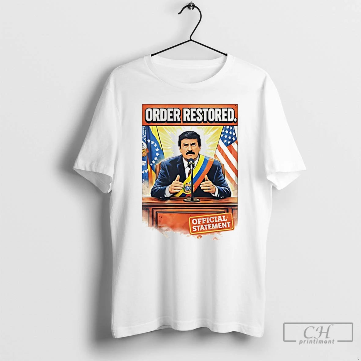 Premium Trump Order Restored Statement Political Satire T-Shirts, Hoodie, Sweatshirt | RetroVerseTees.com