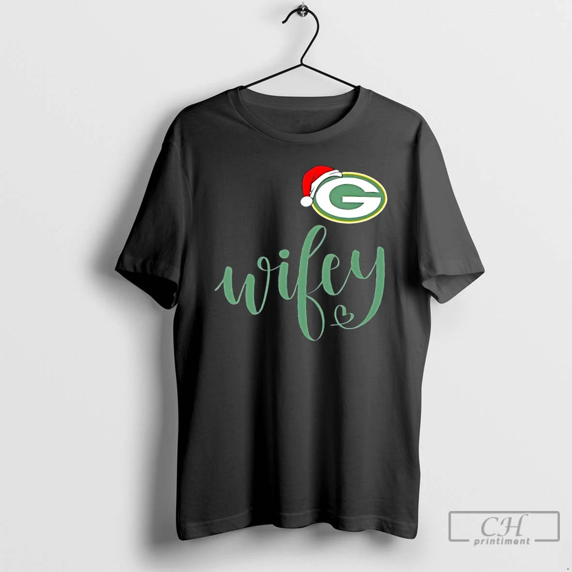 Premium Wifey Green Bay Packers Santa Hat Merry Christmas T-Shirts, Hoodie, Sweatshirt | RetroVerseTees.com