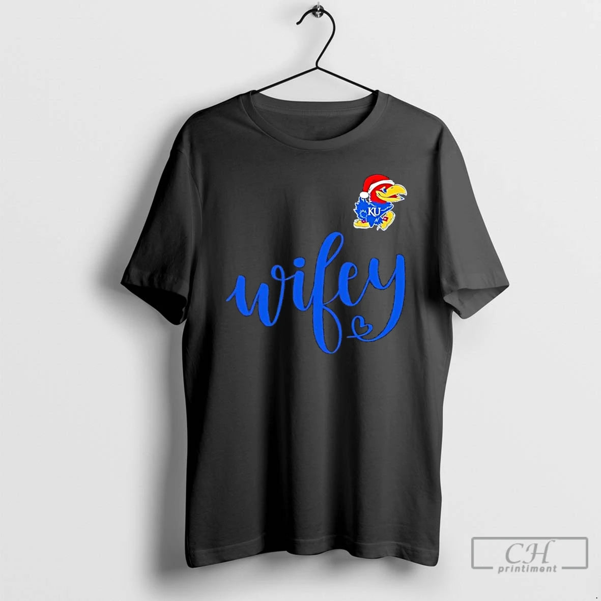 Premium Wifey Kansas Jayhawks Santa Hat Merry Christmas T-Shirts, Hoodie, Sweatshirt | RetroVerseTees.com