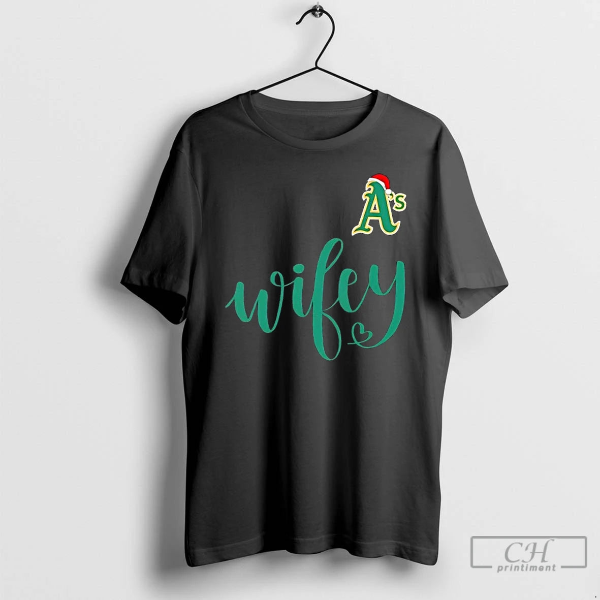 Premium Wifey Oakland Athletics Santa Hat Merry Christmas T-Shirts, Hoodie, Sweatshirt | RetroVerseTees.com