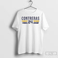 Premium William Contreras 24 Milwaukee Brewers Player Name And Number T-Shirts, Hoodie, Sweatshirt | RetroVerseTees.com