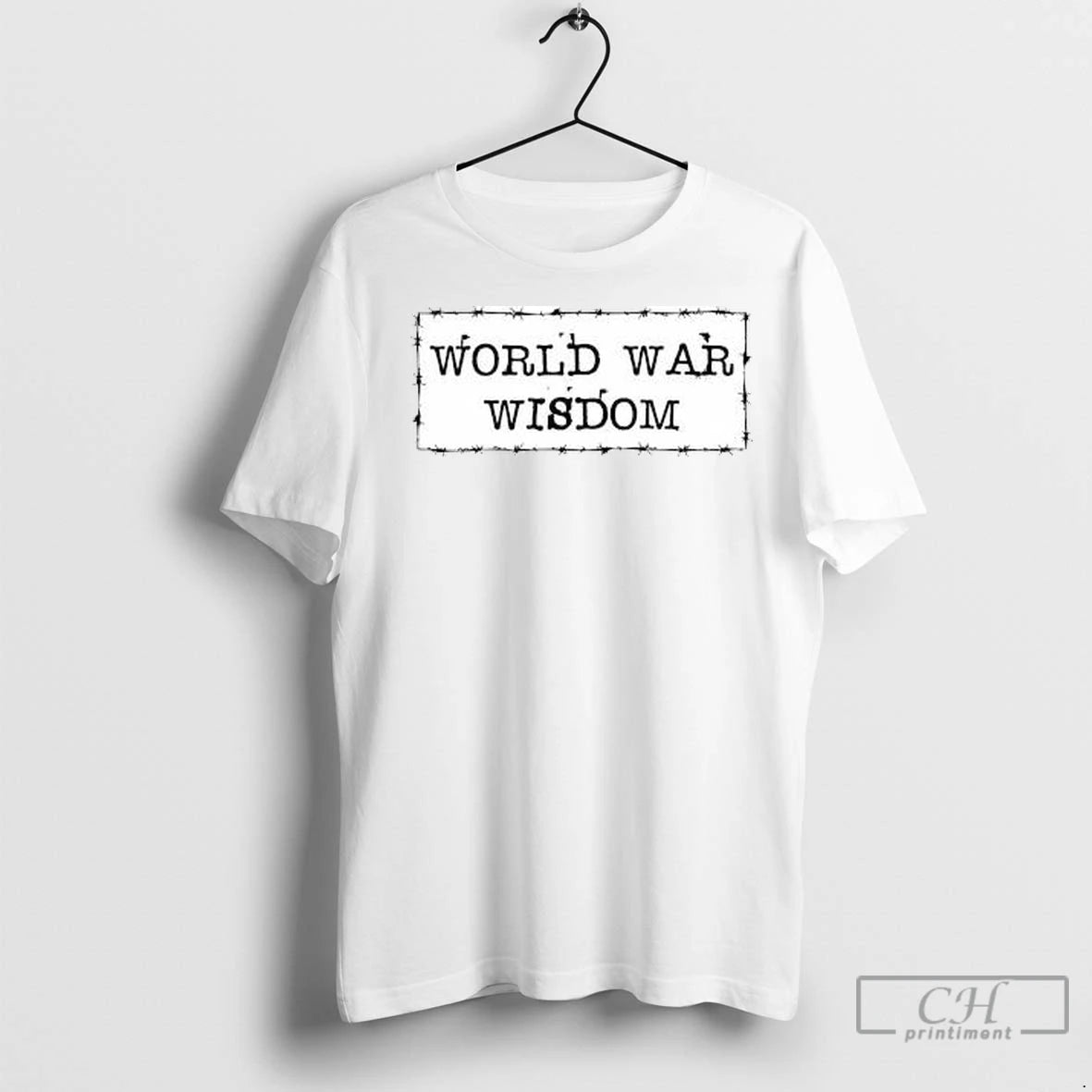 Premium World War Wisdom Barbed Wire Logo Circle White