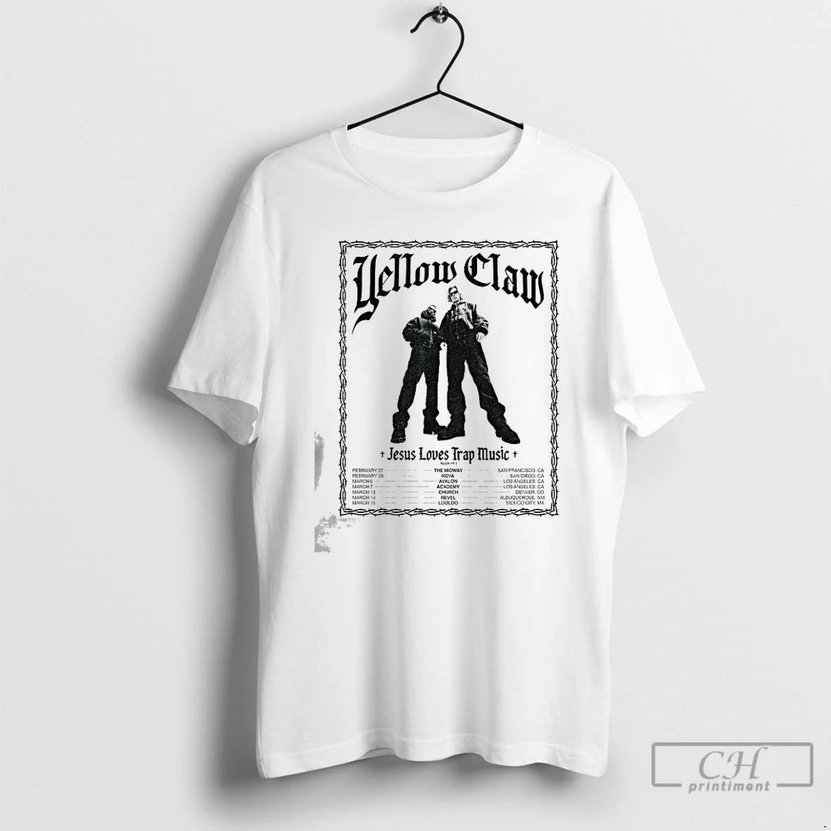 Premium Yellow Claw Jesus Loves Trap Music Tour 2026 T-Shirts, Hoodie, Sweatshirt | RetroVerseTees.com
