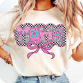 Preppy Mama Coquette T-Shirt, Mom T-Shirt, Checkered Mama Shirt, Pink Mama Floral, Dalmatian Dots Hoodie, Sweatshirt