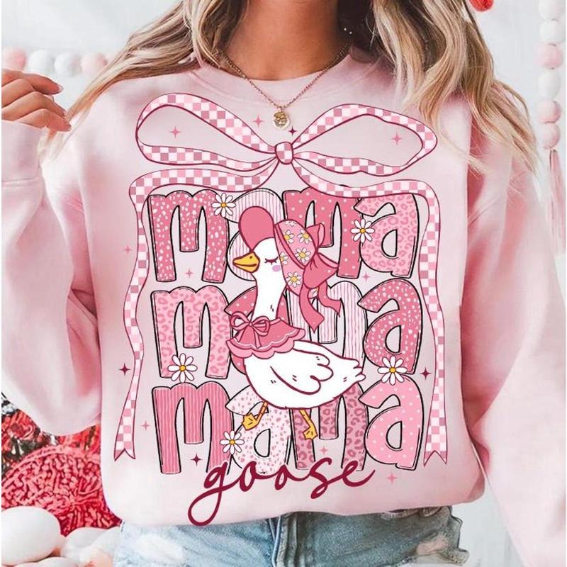 Preppy Mama Goose Shirt, Mama Goose Shirt, Girly Shirt, Goose Design Shirt, Mother's Day Shirt, Floral Mama PngGoose...