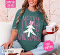 Preppy Merry Christmas Comfort Colors, Trendy Women's Holiday Tshirt Hoodie, Sweatshirt | RetroVerseTees.com