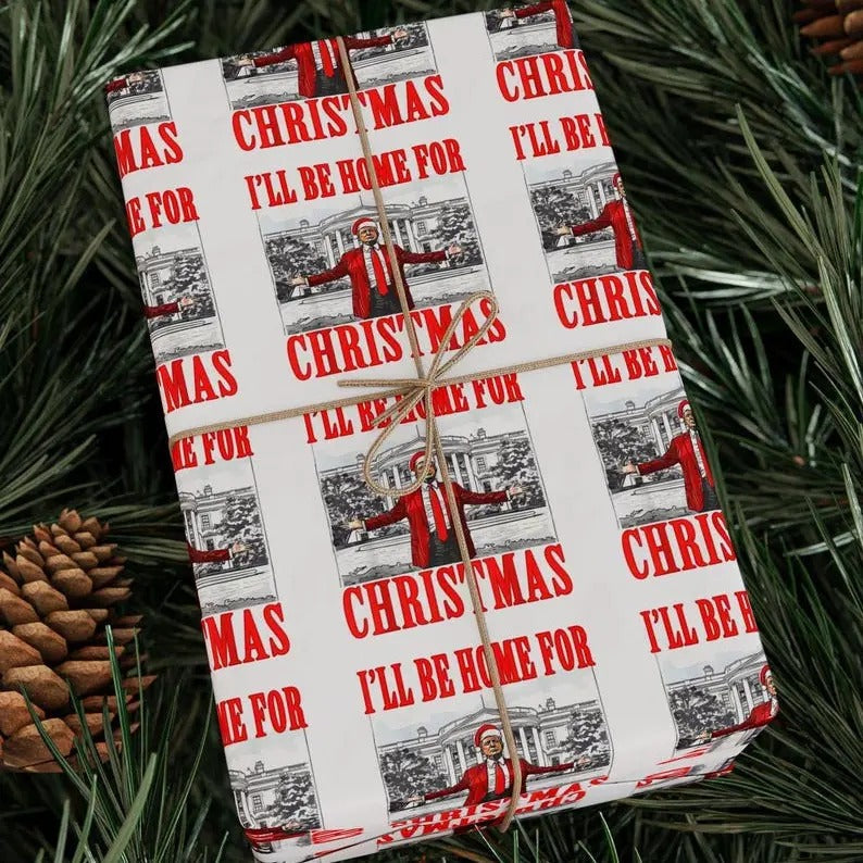 President Donald Trump Christmas Wrapping Paper, MAGA Gift Wrap, Christmas Gag Gift, Holiday Decor, Christmas, Gifts for...
