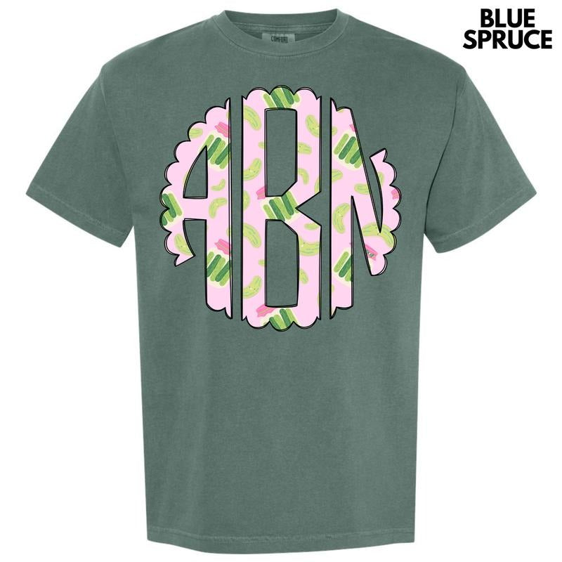 Pretty Pickles Monogram Comfort Colors T-Shirt 'NLB' Hoodie, Sweatshirt | RetroVerseTees.com