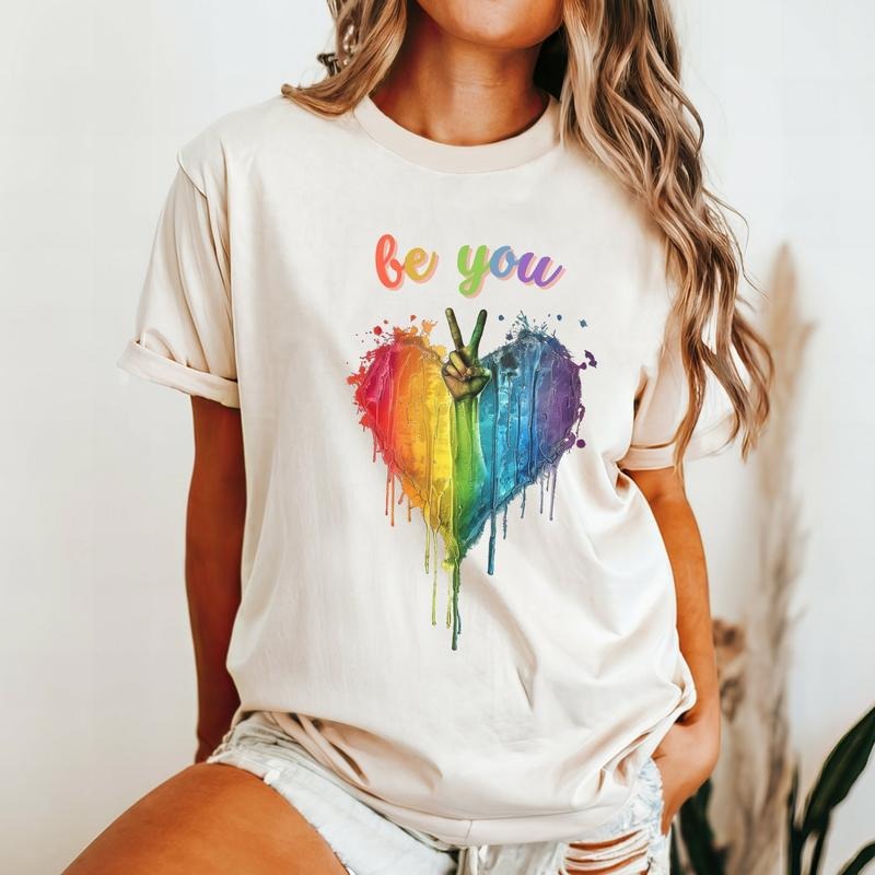 Pride Heart T Shirt Hoodie SweaterBe You Rainbow Shirt LGBT Shirt LGBT Shirt Gift LGBT Shirt Funny Pride Shirt Women...