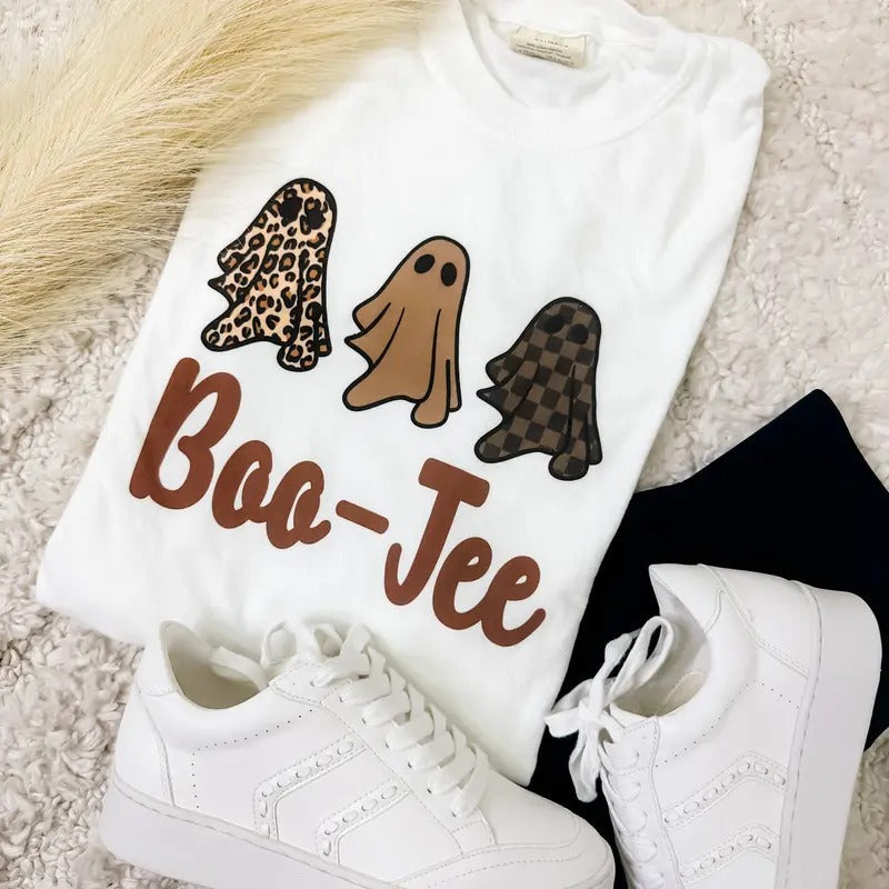 Printed Boo-Jee Ghost Graphic Tee Hoodie, Sweatshirt | RetroVerseTees.com