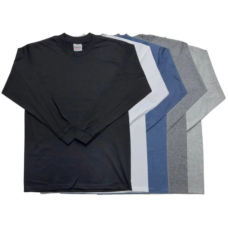 Pro Club Men's Heavyweight Cotton Long Sleeve Crew Neck T-Shirt Hoodie, Sweatshirt | RetroVerseTees.com