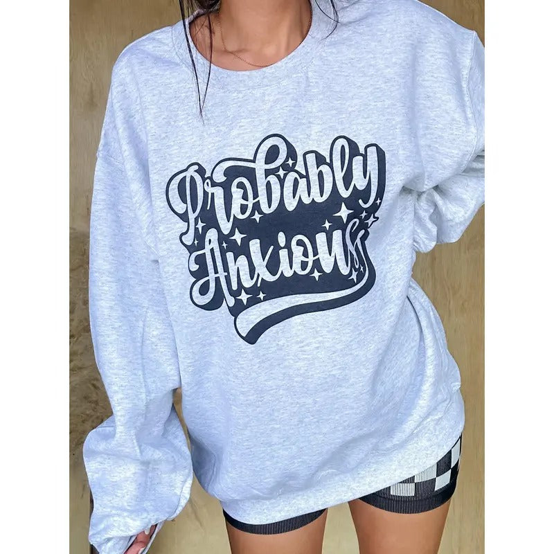 Probably Anxious Graphic Pullover T-Shirts, Hoodie, Sweatshirt | RetroVerseTees.com