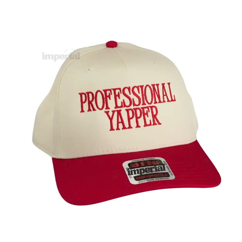 Professional Yapper Embroidered Trucker Hat 2, Funny Statement Cap, Premium Otto Cap, Adjustable Mesh Back, High-Quality...