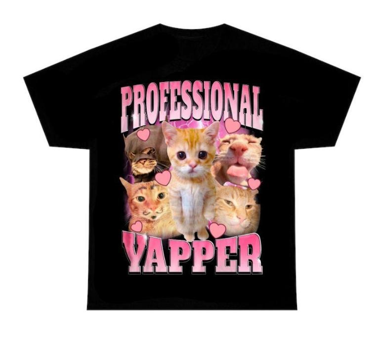 Professional Yapper Shirt, Funny cat tee, Cute graphic tees Classic Cotton Hoodie, Sweatshirt | RetroVerseTees.com