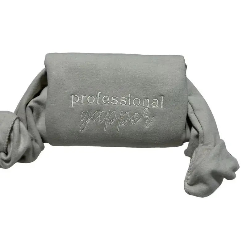 Professional yapper Embroidered Sweatshirt - Professional Women's Long Sleeve Top for Christmas Season - Pullover,...