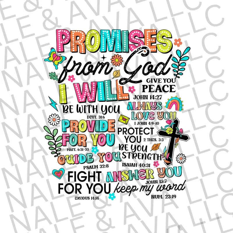 Promises From God DTF Transfer T-Shirts, Hoodie, Sweatshirt | RetroVerseTees.com