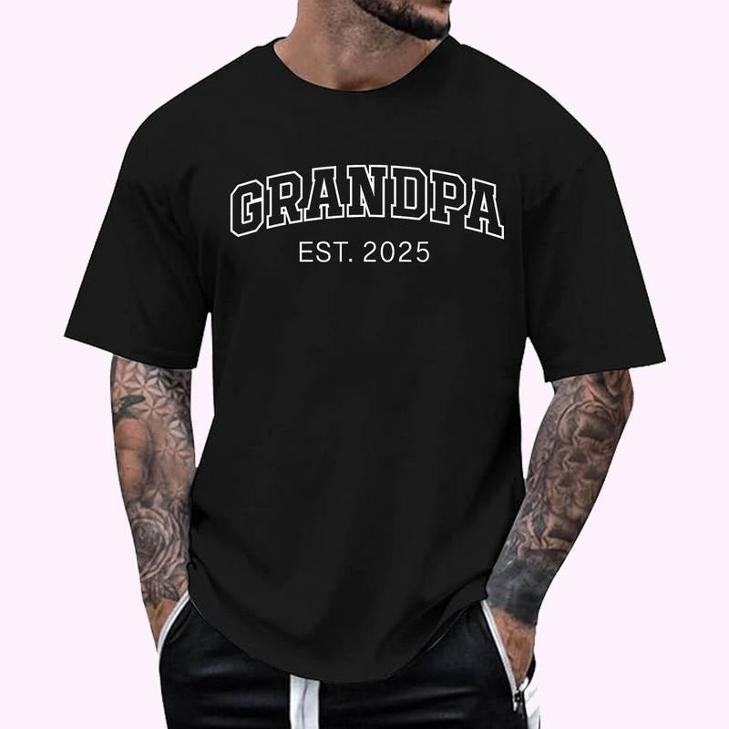 Promoted To Grandpa Est 2025 Soon To Be Grandpa Gifts Poppop T-Shirt | Unisex Cotton Tee, Top Menswear Hoodie, Sweatshirt