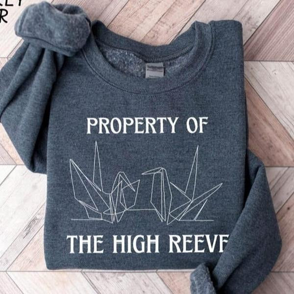 Property of the High Reeve Sweatshirt, Paper Crane Sweatshirt, Bookish Merch Shirt, Book Lover Gift Shirt, Manacled Dark...
