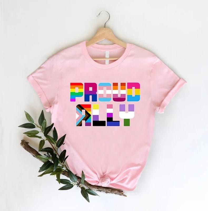 Proud Ally Pride Flag T Shirt Hoodie Sweater LGBT Shirt, Pride Flag Shirt, LGBT Flag Shirt, Ally Shirt, Bisexual Shirt,...