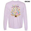 Psychedelic Swirls Christmas Tree Long Sleeve Comfort Colors T-Shirt 'NLB' Hoodie, Sweatshirt | RetroVerseTees.com