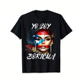 Puerto Rican Flag Casual T-shirt - Black Cotton Crew Neck Tee with Hispanic Pride Graphic Design - Comfortable Men'WB...