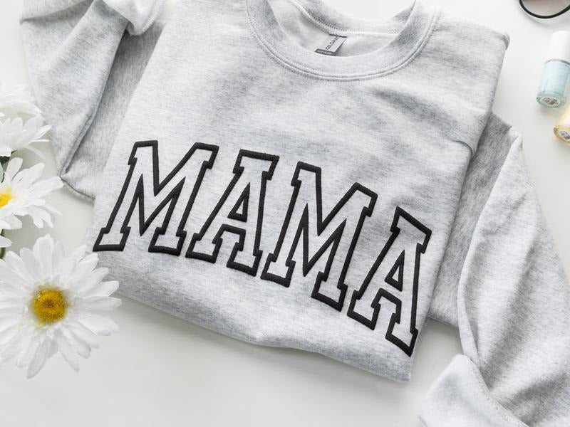 Puff Sweatshirt, Varsity Letters, Mama Sweatshirt, Mothers Day Gift, Cool Mom, First Mothers Day Gift, Mom Life Shirt,...