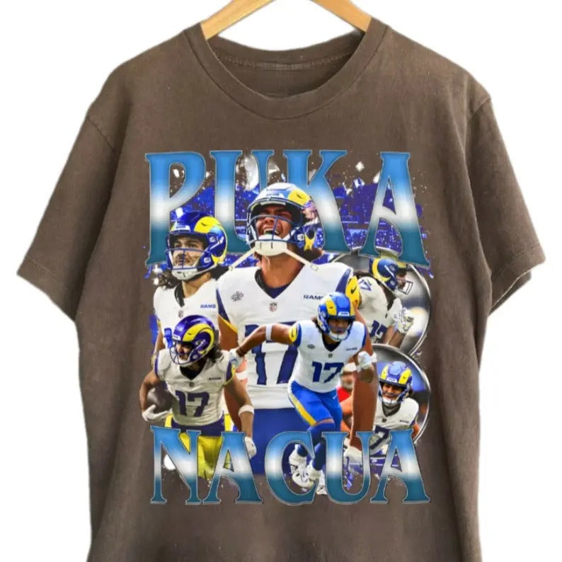 Puka Nacua Shirt Unisex Graphic Tee Vintage Football Team T-shirt Gift for Fans Hoodie, Sweatshirt | RetroVerseTees.com