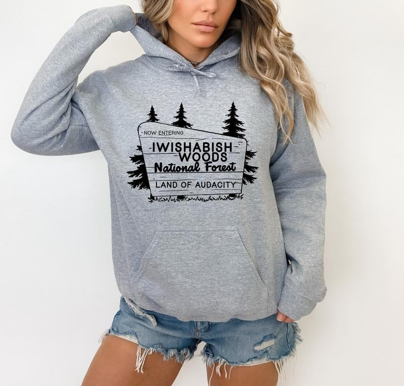 Pullover IWISHABISH WOODS Unisex Hoodie Cotton Soft Style T-Shirts, Sweatshirt | RetroVerseTees.com