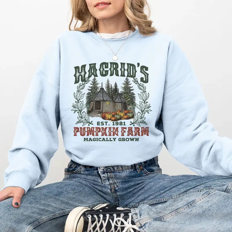 Pumpkin Farm Sweatshirt, Pumpkin Crewneck, Halloween Cartoon, Halloween Gifts, Vintage Halloween Tshirt, Sweatshirt,...